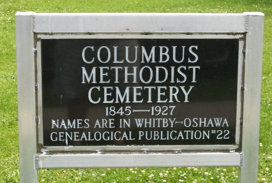 Columbus, Ontario Methodist Cemetery Sign