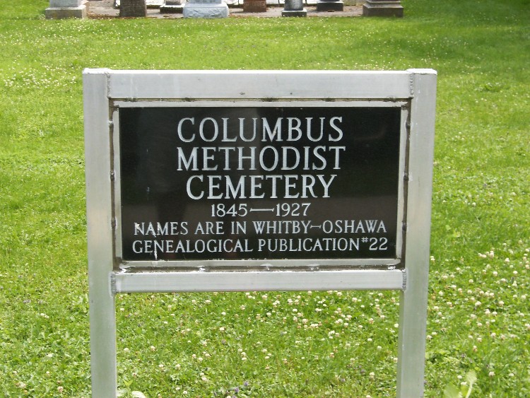 Columbus, Ontario Methodist Cemetery Sign