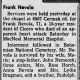 Frank Nevola - Obituary - 'Berwyn Life' 13 Mar 1963, p. 11